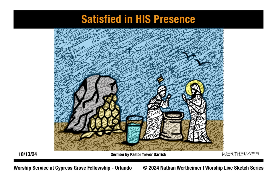 Please click here to see a past weekend's Worship Live Sketch Series entitled "Satisfied in HIS Presence" with sermon by Pastor Trevor Barrick from Cypress Grove Fellowship Church in South Orlando. Artwork by Nathan Wertheimer. #nathanwertheimer #mycgf #cypressgroveorlando #upci #flupci #flupciyouth