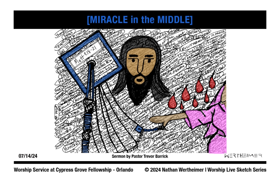 Please click here to see a past weekend's Worship Live Sketch Series entitled "[MIRACLE in the MIDDLE]" with sermon by Pastor Trevor Barrick from Cypress Grove Fellowship Church in South Orlando. Artwork by Nathan Wertheimer. #nathanwertheimer #mycgf #cypressgroveorlando #upci #flupci #flupciyouth